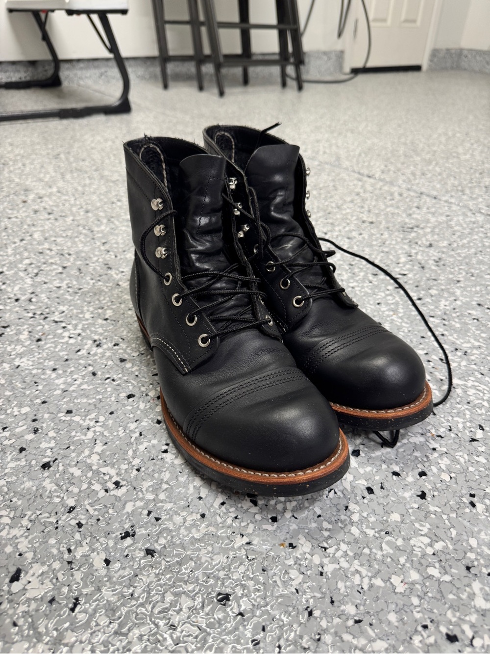 Red Wing Shoes Black Leather Iron Ranger  9.5